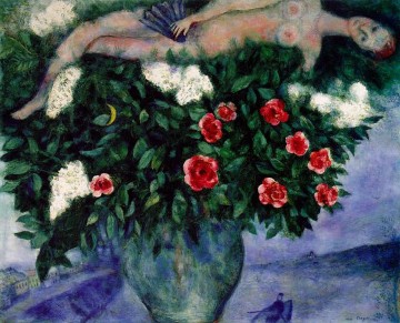 『女と薔薇』 現代マルク・シャガール Oil Paintings